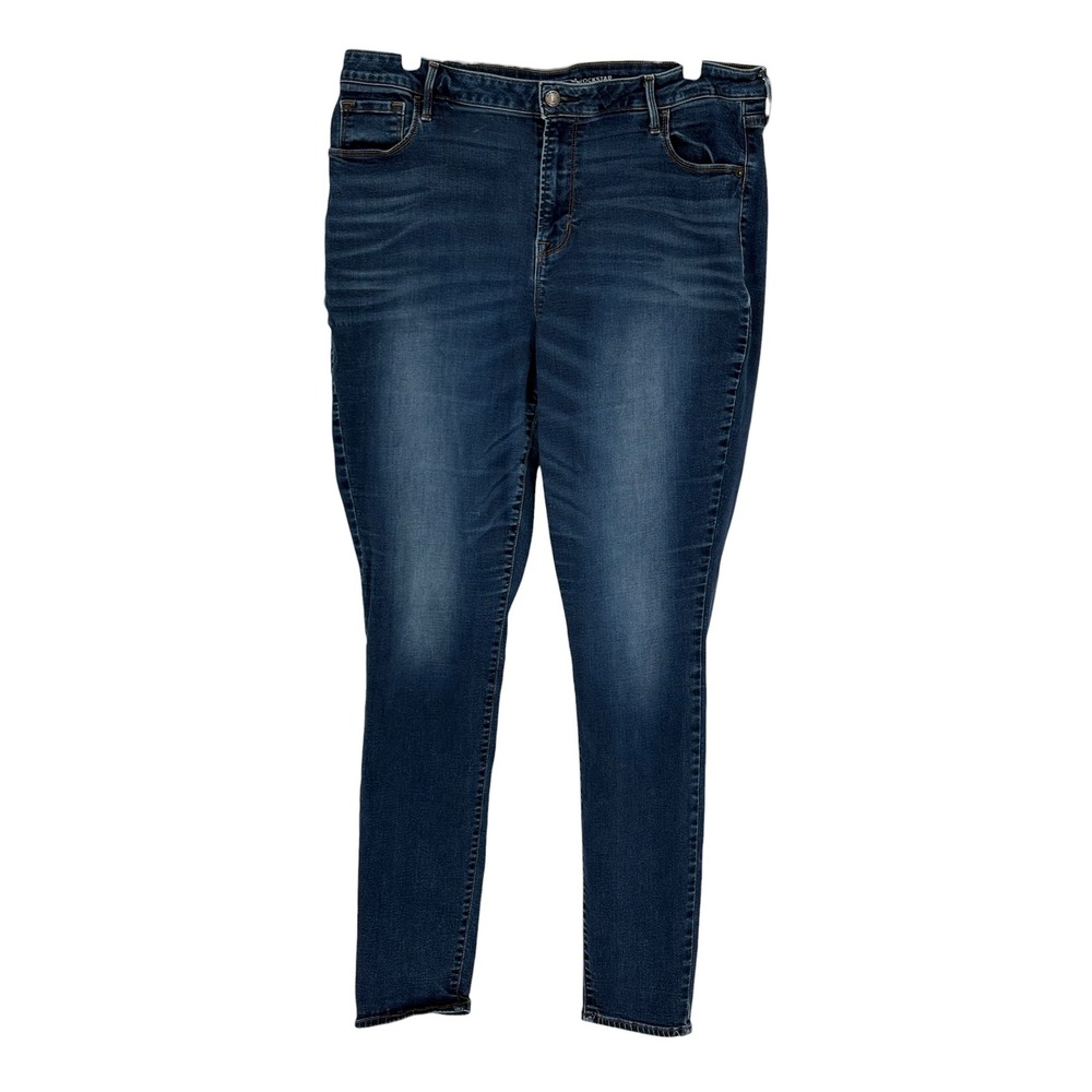 Old Navy Rockstar High Rise Skinny Jeans Dark Wash Blue 18 Grand